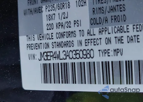 2010 Mazda Cx-7 S Touring from USA, damaged, VIN JM3ER4WL3A0350980